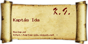 Kaptás Ida névjegykártya